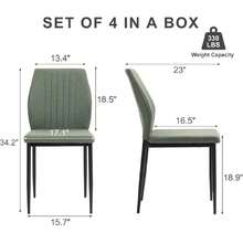 Modern Dining Chairs Set Of 4 High Back Support Dining Room Chair With Metal Legs Chenille Fabric Kitchen Chair For Home Restaurant,23064414 - 薄荷綠 - 查看 5