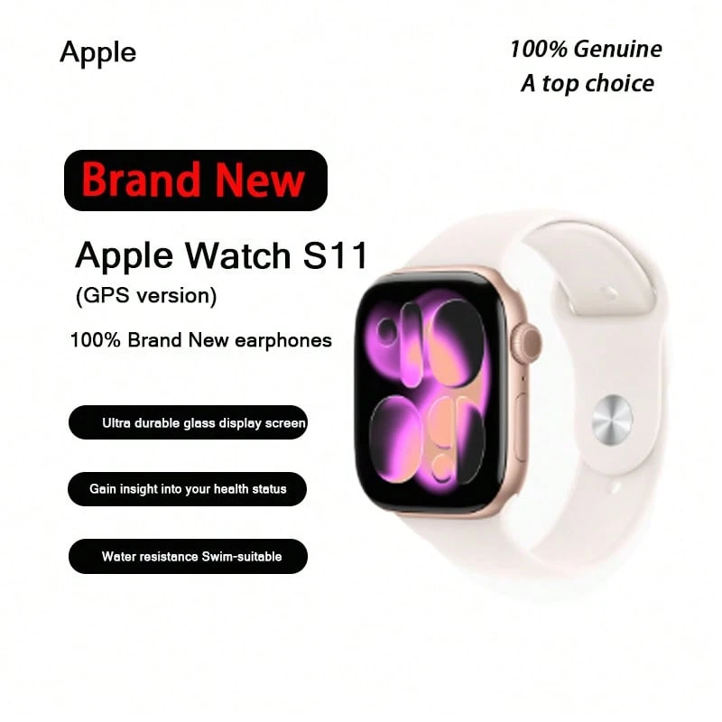 Brand New WATCH Series11 42mm GPS Full Of Skills, Always Take Good Care Of Your Health.The Newest Apple Watch - Rose Gold Case + Light Peach Pink Strap - View 1