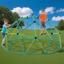 Climbing Dome, 10FT Geometric Dome Climber With Swing & Hammock, 1000LBS Loading Kid's Jungle Gym Playground, Easy-Assembly Outdoor Backyard Climbing Equipment For Boys Girls 3 To 10 Years Old - 10FT 1000LBS Swing Hammock - View 1