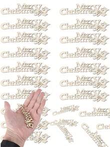 10 Stück Weihnachtsschmuck - Mini Fröhliche Weihnachten Holzscheiben, blanke Weihnachtsbaum Hängeornamente zum Selbstbemalen, DIY Bastelbedarf, geeignet für Weihnachtsdekoration Zuhause, Weihnachtsdekoration, Raumdekoration, Heimdekoration, Schlafzimmerdekoration, Weihnachtsdekoration Winter