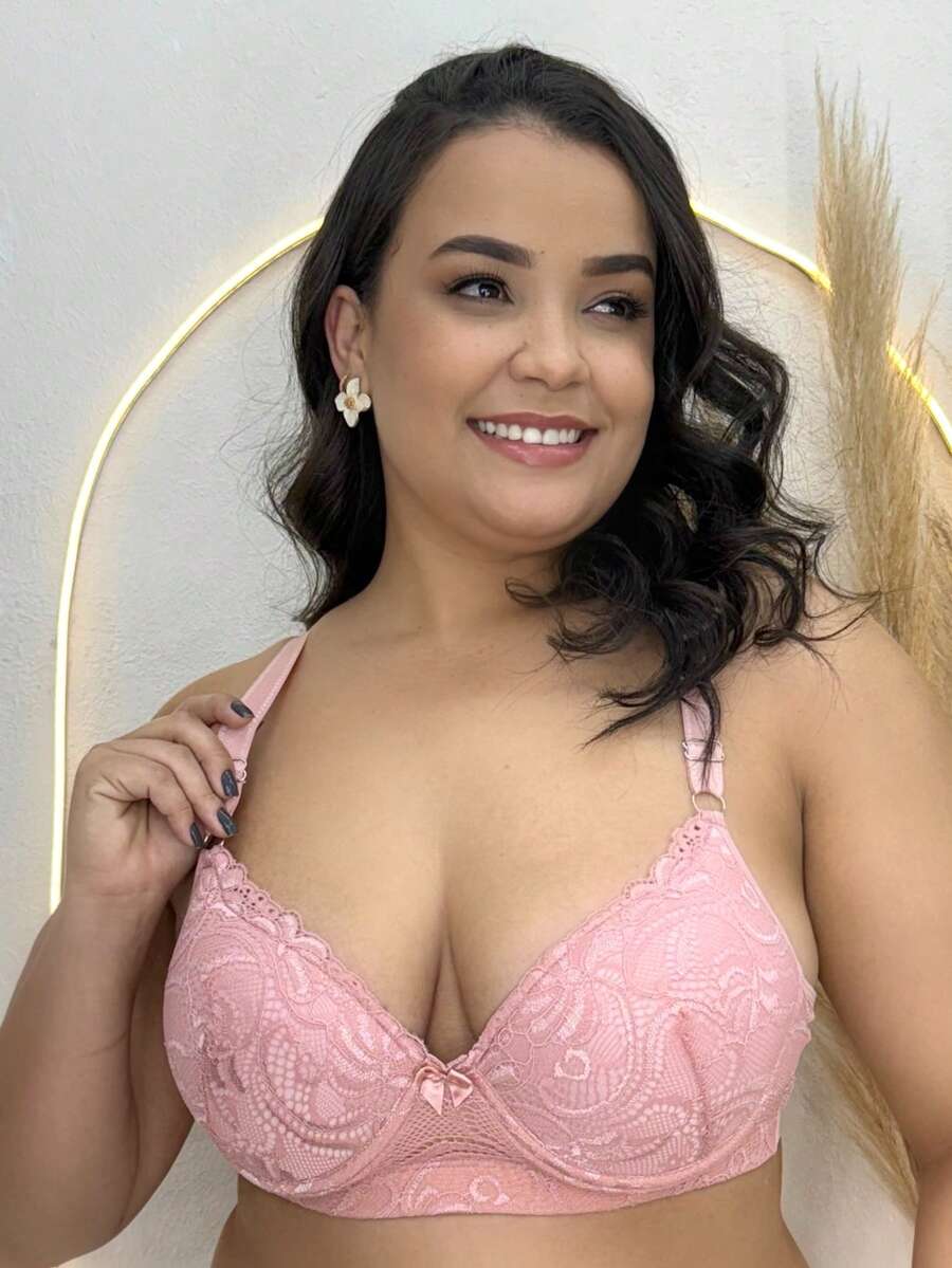 Plus Size Lace Bra – Comfort And Elegance For Every Day - Rusty Rose - View 1