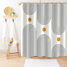 Boho Mid Century Shower Curtain, Modern Abstract Arch Sun Ivory Machine Washable Waterproof Polyester For Bathroom Decor Bathtub With 12 Hooks 72x72{"Color_name":"IvoryBeige","Size_name":"72\"Wx72\"L(Packof1)"} - Multicolor9 - View 3