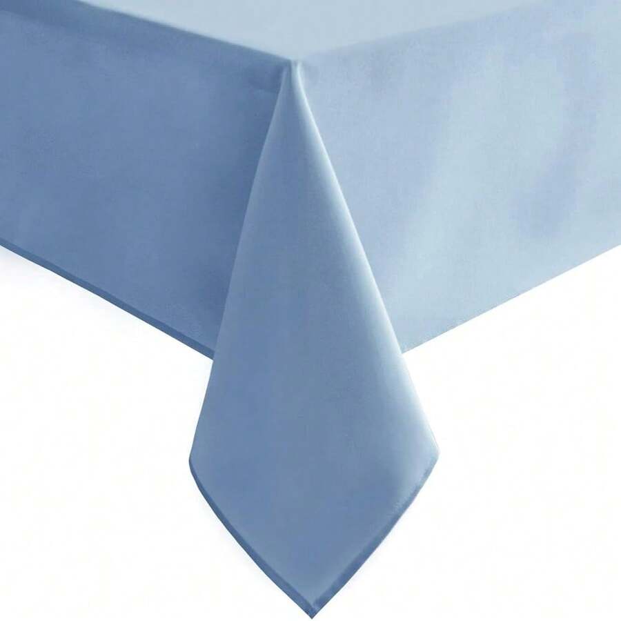 Dusty Blue Rectangle Tablecloth - Waterproof Spillproof And Wrinkle Resistant Washable Polyester Table Cloth For Dining Party, 52 X 70 Inch{"Size_name":"70\"X52\"(Rectangular)","Color_name":"DustyBlue"} - Multicolor16 - View 1