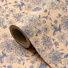 Kraft Blue Toile Floral