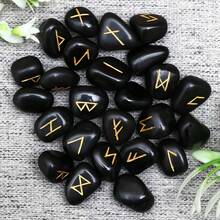 25 st snidade nordiska runstenar, asymmetriskt formade runtillbehörsset inklusive kvartsagatrunor, vintage trälåda, bordsduk, för spådom, dekoration, heminredning, jul, halloween, thanksgiving och andra högtidsgåvor - smyckestillverkning