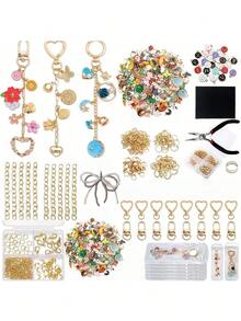 300pcs Complete Keychain Making Kit - Includes Key Rings, Extender Chains, Charms, Jewelry Pliers, Bag Charm Accessories, Full Supplies For DIY Keychain Crafting - Mixed Colors - View 8