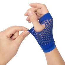 Fishnet Fingerless Gloves Mesh Arm Sleeves Fish Net Arm Sleeves EMO Gloves For Women In Theme Party Scene Accessories{"Size_name":"Short","Color_name":"#2-RoyalBlue(Short)"} - 多色24 - 查看 3