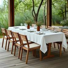 6-Pack 60x102-Inch White Tablecloth Polyester Fabric, Washable, Durable And Easy-To-Care White Party Decorations, Often Used For Weddings, Proposals, Banquets, Outdoor Events