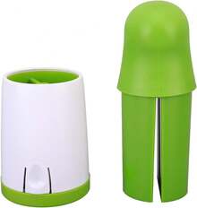 Picadora de Perejil, Ralladores Manuales Multifuncionales Seguros de Doble Hoja, Molinillo de Especias, Triturador de Perejil para Herramientas de Cocina, Molinillo de Hierbas - Verde - Ver 4