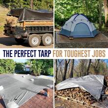 10x10 Heavy Duty Tarp, 10 Mil Thick, High Durability, Tear & Fade Resistant, UV Treated, Grommets Every 18 Inches (10' X '10') - 8X10 - View 9
