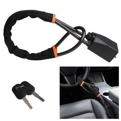 Car Security Lock - Heavy Duty Steel Steering Wheel Lock For Theft Protection, Easy Install & Universal Fit For Travel Peace Of Mind