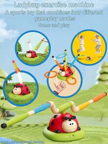 3-In-1/4-In-1/5-In-1 Ladybug Fitness Toy, Indoor & Outdoor Sports Interactive Toy For Kids, Sensory Integration Training Sports Toy Equipment