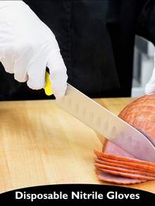 50/100pcs Disposable Nitrile Gloves, White, Oil & Water Resistant, For Cooking, Cleaning, Household Essentials