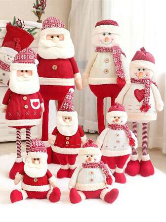 1pc Christmas Decorations For Home Telescopic Leg Santa Claus Window Fireplace Holiday Atmosphere Decoration Props Christmas Ornament New Year Xmas Decor Figures Christmas Gift Christmas Decorations Home Christmas Gifts Christmas Decor
