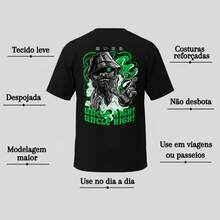 Camiseta Masculina Básica Treino Academia Algodão Street 224 Casual Verão Gola Redonda Tecido Premium - Preto - Visão 3