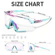 KAPVOE Color Changing Cycling Glasses, Men's Bicycle Racing Sports Equipment, Women's Outdoor Running Mountain Bike Night Riding Face Mask, Golf, Baseball, Camping, Fishing, Travel Accessories - Multicolor - View 9