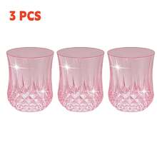3 piezas de vasos de vino sin tallo irrompibles de color rosa, vasos reutilizables de color rosa vintage para whisky, cerveza, jugo, bebidas, cócteles