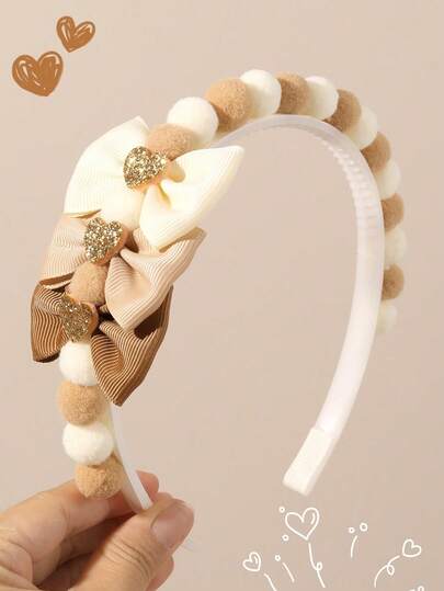 1pc Autumn/Winter Bow Headband, Everyday Headband Suitable For Girls And Children