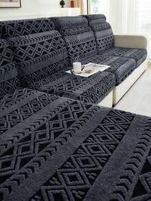 1 pièce Housse de canapé en forme de L amovible et épaissie, motif losange, 1/2/3/4 places, protecteur de canapé d'hiver