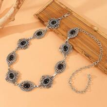 Vintage Carved Metal Waist Chain, Wide Waist Belt, Hanfu Chain, Women's Belt, Suitable For Dresses, Casual, Retro Carved Metal Waist Chain, Wide Waist Belt, Hanfu Chain, Women's Belt, Suitable For Dresses, Spring/Summer/Autumn/Winter