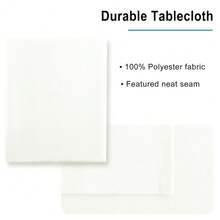 Ivory Tablecloth For Rectangle Tables - Waterproof And Spillproof Washable Fabric Table Cloth For Dining Room Kitchen, 30 X 60 Inch{"Size_name":"60\"X30\"(Rectangular)","Color_name":"Ivory"} - Multicolor14 - View 5