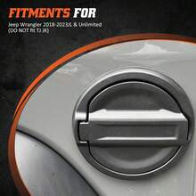 Fuel Filler Door Cover Gas Cap Cover Compatible With 2018-2024 JL JLU 2/4 Door, Aluminum Gas Cap-Black
