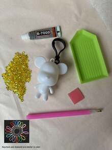 A Set Of Hand-Drilled Bears Composed Of 6pcs Accessories. Creative DIY Drill Bear, Made By Yourself, A Variety Of Colors Are Optional, And Can Also Be Used To Decorate Bags, Mobile Phone Chains And Various Key Chain Pendants, And Can Also Be Used As Christmas Stocking Stuffing Gifts - Multicolor - View 20