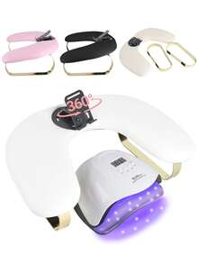 美甲手枕带手机支架、美甲扶手和手机支架，配有可调节手机夹，双手美甲桌，适用于家庭和美甲沙龙 - 彩色 - 查看 2