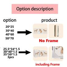 3pcs/Set, Canvas Framed Wall Art, Watercolor Foal Painting, Featuring A Foal In Soft Brown Tones, Ideal For Decorating Nurseries Or Kids' Rooms In Country Style Kids' Room Decor, Nursery Decor, Parenting Room Decor, Preschool Decor, Boys' Room Decor/Girls' Room Decor, Playroom Decor