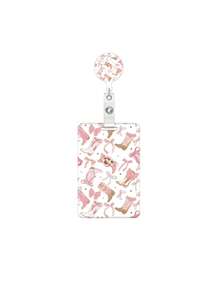 Retractable ID Holder With Inspirational Quote ID Badge Lanyard With ID Card Holder Clip, Suitable For Office, Doctor, Nurse, Teacher, Student And Various Professionals Detachable Retractable Pink ID Card Reel Vertical Card Protector Sleeve - Multicolor - View 10