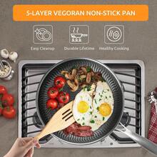 Chảo rán hình lục giác bằng thép không gỉ chống dính, dùng cho bếp từ 20,22,24,26,28,30cm, dùng để chiên và hầm, phù hợp với mọi loại bếp, chảo rán, dụng cụ nhà bếp, bếp gốm cảm ứng và chảo nướng. Chảo Wok. - Bạc - Xem 5
