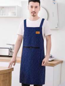 男女通用棉质围裙，耐用透气围兜，防尘腰围，高品质厨房/家居工作服 - 彩色 - 查看 8