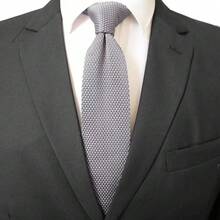 Corbata delgada de punto de unicolor para hombres, acabado cuadrado, {"Talla":"Talla única","Color":"Blanco nieve" - Multicolor22 - Ver 3