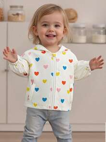 Toddler Windbreaker Jacket Baby Girl Hooded Zip Up Sweatshirt Winter Jacket Zipper Long Sleeve Outwear Spring Clothes - Apricot - View 4