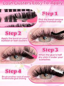 160片装蓬松假睫毛套装 80D | 10排左右独立狐狸眼假睫毛，包含假睫毛、睫毛胶、镊子和2支睫毛刷，长度10-18毫米混合，DIY假睫毛，纤细超柔软轻盈，可重复使用，适合初学者在家或外出日常使用，也适用于派对和旅行。 - 黑色 - 查看 10