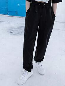 PUMA 女款 2025 春季户外时尚跑步健身舒适休闲针织裤 533054-01 - 黑色 - 查看 4