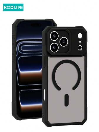 Koolife 1pc Magnetic Skin Feeling Protective Phone Case, Precision Cutouts, Air Cushion Anti-Drop, Compatible With IPhone 17 ProMax/17/17 Pro/17 Air/14/14 Pro/14 ProMax/15/15 Plus/15 Pro/15 ProMax/16/16 Plus/16 Pro/16 ProMax/16e, Matte Full Coverage