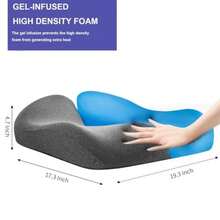 RemeComfort  Gel Infused High Density Foam Seat Cushion For Office Chair Kitchen Chair Car Seats Elevate Your Seating Experience Prure Sore And Tailbone Pain Relief - 灰色的 - 查看 3