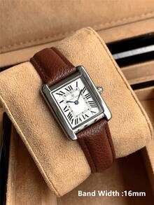 Pablo Raez 1 pieza Reloj de mujer vintage original, encantador color plateado, reloj de pulsera para mujer de marca superior, nuevo, joyería de lujo, accesorios de mujer de acero inoxidable, color plateado, no se mancha, reloj de vestir marrón, caja de acero inoxidable chapada en IPS, diseño de moda, resistente al agua 50m, pantalla de números romanos, reloj de cuarzo casual para niñas