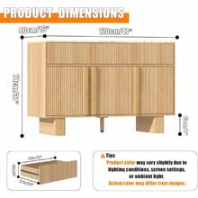Farmhouse Sideboard Buffet Cabinet With Storage,47" Large Credenza With 3 Reinforced Doors & 3 Drawers,Adjustable Shelves Console Table,Wood Kitchen Coffee Bar For Dining Room,Living Room, Oak,23030425 - 薄荷綠 - 查看 2