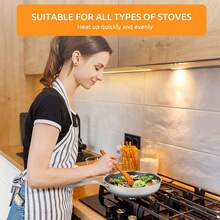 Chảo rán hình lục giác bằng thép không gỉ chống dính, dùng cho bếp từ 20,22,24,26,28,30cm, dùng để chiên và hầm, phù hợp với mọi loại bếp, chảo rán, dụng cụ nhà bếp, bếp gốm cảm ứng và chảo nướng. Chảo Wok. - Bạc - Xem 4