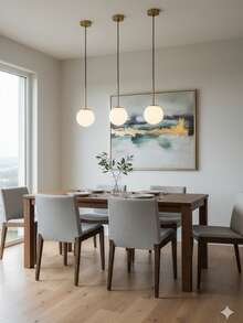 1 件现代简约时尚可调节球形吊灯，E27 插座，硬接线，适用于客厅、餐厅、卧室、陈列室、办公室，不含灯泡 - 金色 - 查看 2