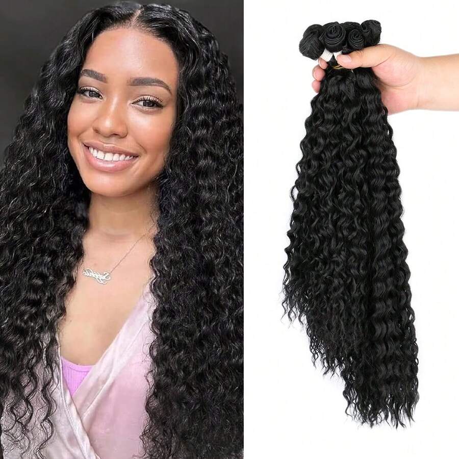 Water Wave Hair Bundles For Women Weave Curly Bundles Hair Extensions 9 Bundles Deep Wave Bundle 16 18 20 Inch Hair Weave Curly Wavy Texture