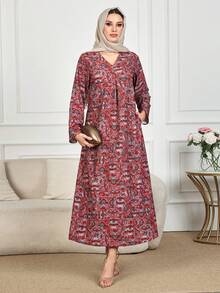 فستان ماكسي طويل الأكمام بطبعات زهرية بأسلوب بوهيمي للنساء في الربيع. فستان أحمر فضفاض جديد لعام 2025 مع خط الخصر، فستان كاجوال للإجازات، فستان أنيق للحفلات، فستان شاطئي للتخرج، فستان أنيق للمناسبات المسائية في عيد الحب.