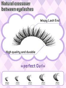 590 Peças Kit de Extensão de Cílios DIY Curl D 100D+150D Volume Lash Clusters Com Espigões Kit de Extensão de Cílios Inferiores Wispy Cluster Extensões de Cílios Com Adesivo de Cílios e Pinça Escova Fácil de Aplicar