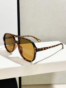 70s Retro European & American Style Double Bridge Fashion Fashion Glasses, Unisex Couples For Summer Beach Vacation,Outdoor,Travel - Multicolor - View 12