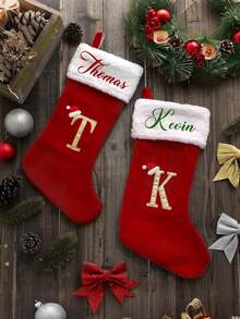 Personalisierte Buchstaben Weihnachtssocken, individualisierte Namens-Weihnachtsdekoration Socken, Weihnachtsdekorationen, Weihnachtsgeschenke für die Familie, Weihnachtsandenken