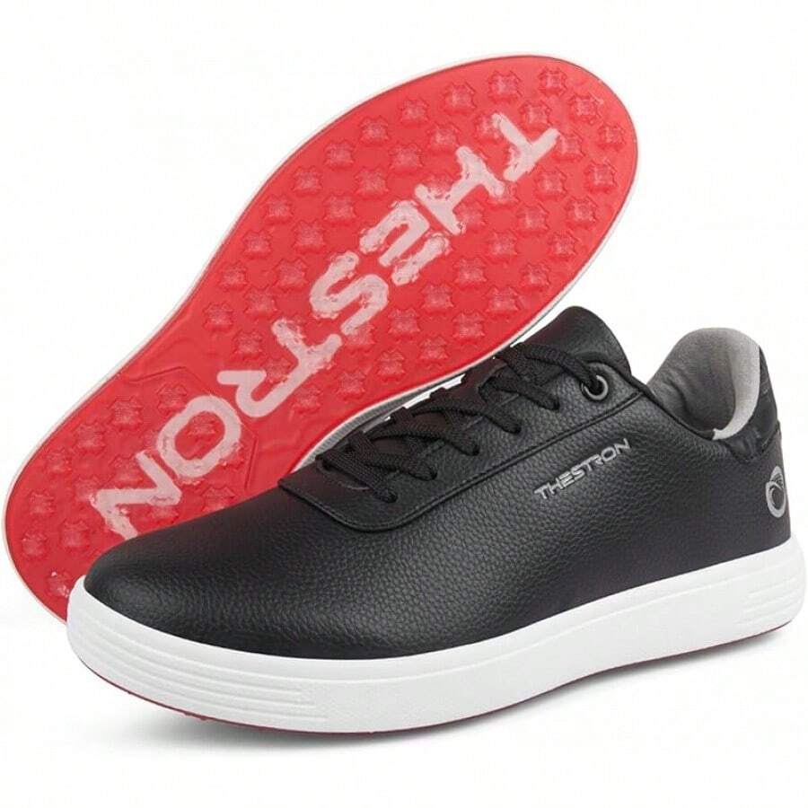 Spikeless Golf Shoes Men Professional Golf Foowears Luxury Walking Footwears For Golfers Outdoorhalloween - màu đen - Xem 1