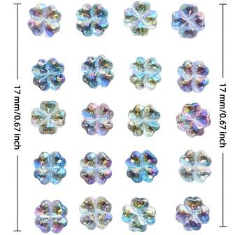 10pcs/Bag 17mm Acrylic Multi-Color UV Lucky Four-Leaf Clover Loose Beads, Elegant DIY Handmade Bracelet Necklace Jewelry Making Craft Supplies