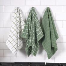 Ritz Premium 100% Cotton Terry Check Kitchen Dish Towels Highly Absorbent Super Soft LongLasting 25"X15" 3Pack Juniper - Juniper - View 5